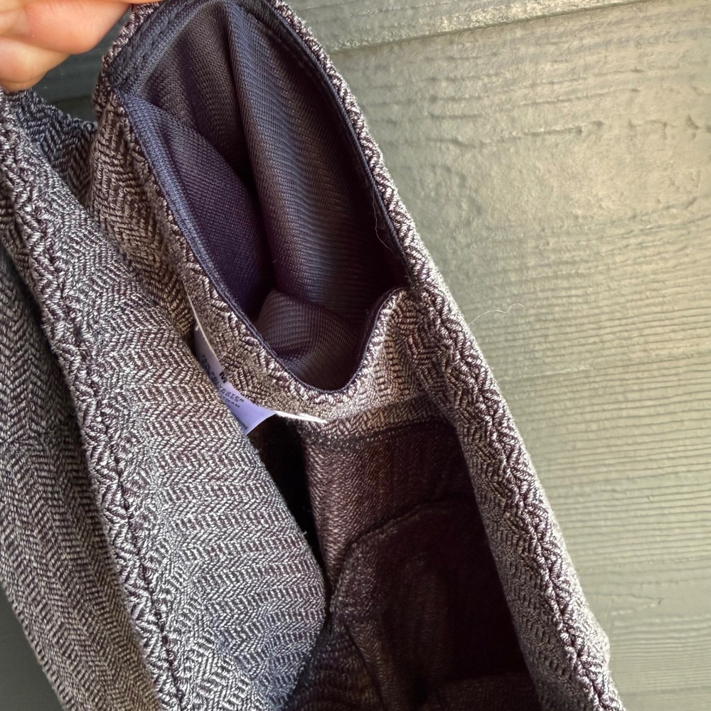 Spring + Mercer Herringbone Pull On Cropped Tapered Career Pants Medium Gray - Picture 5 of 7